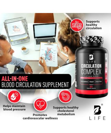 Circulation Support Supplement for Vein & Artery Health | Vascular Support with L-Arginine Horse Chestnut & Butcher s Broom | Promotes Healthy Leg Circulation & Vein Function | 60 Capsules 60 Count (Pack of 1) - Buy Online on GoSupps.com