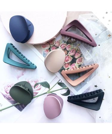 LAKYTION French Matte Claw Clips - 8 Pack Stylish Triangle Hair Claw Set for Women & Girls - Buy Online on GoSupps.com