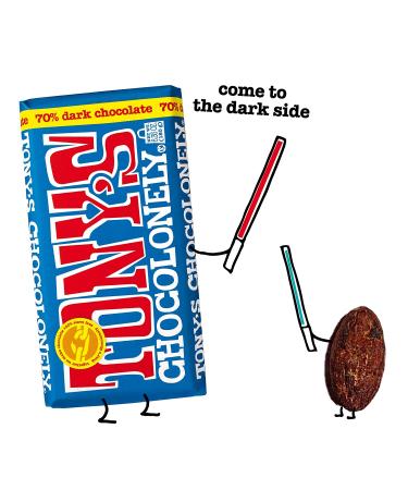 Tony's Chocolonely 70% Dark Chocolate Bar - 6.35 oz (Pack of 1) - Ethical Indulgence - Buy Online on GoSupps.com