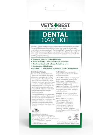 Vet s Best Dog Toothpaste Teeth Cleaning and Fresh Breath Dental Care Gel Kit - Buy Online on GoSupps.com