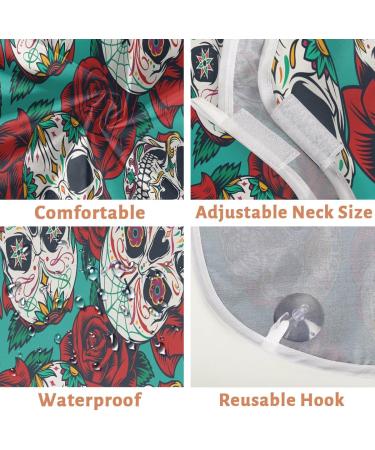 Beard Bib Apron for Men - Waterproof Hair Catcher Cape | Skull & Flowers Grooming Cloth for Easy Shaving & Trimming - Buy Online on GoSupps.com