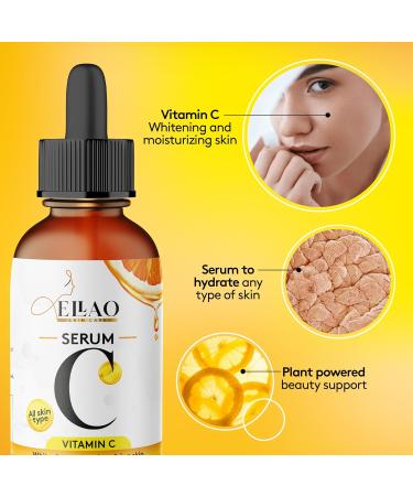 Ellao Vitamin C Serum for Face Anti-Aging Brightening Serum with Hyaluronic Acid & Vitamin E Target Dark Spots Even Skin Tone Reduce Fine Lines & Wrinkles 1 Fl Oz - Buy Online on GoSupps.com