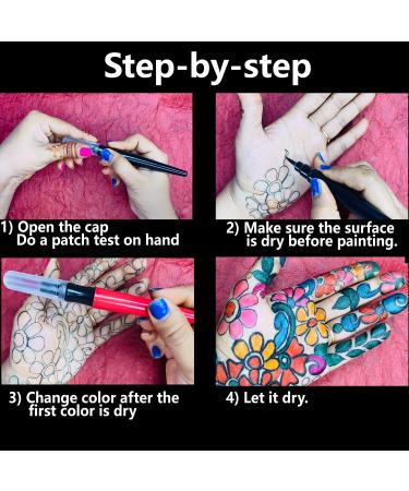 Jim&Gloria Body Tattoo Markers - 6 Colors Temporary Tattoo Kit for Teen Girls - Trendy Kawaii Gifts for Birthday, Halloween, Day Of The Dead & Christmas - Buy Online on GoSupps.com