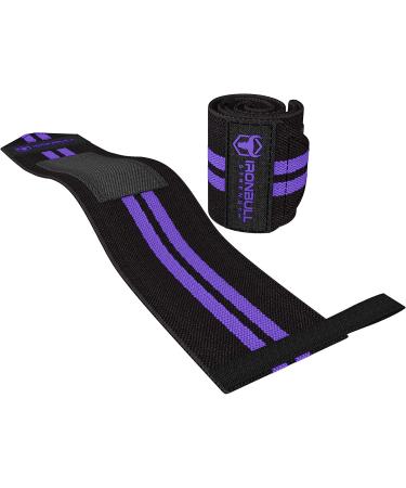 Womens Wrist Wraps with Thumb Loops - 12 Professional Grade - Support Brace for Weightlifting, Powerlifting - Black/Purple - Buy Online on GoSupps.com