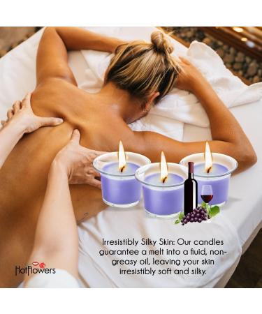 Buy HOT Flowers Kissable Massage Candle Wax Play - Set of Three - Skin Safe Low Heat Moisturizing - Perfect for Intimate Moments (Wine - Buy Online on GoSupps.com