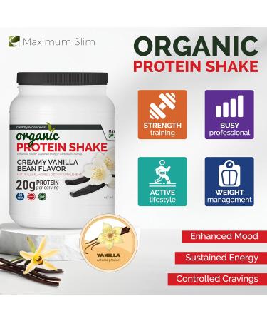Maximum Slim Organic Protein Shake - Creamy Vanilla Bean Flavor | Buy Internationally - Buy Online on GoSupps.com