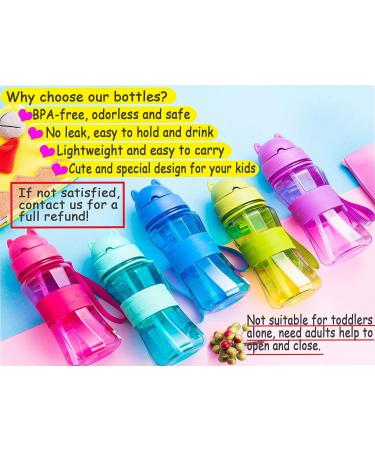 Ecteco 12oz Kids Water Bottle with Straw, Leak Proof BPA-Free Tritan - Blue | Cute, Lightweight, Sturdy | Perfect for School and Outdoor Activities - Buy Online on GoSupps.com