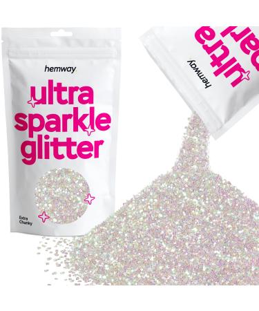 Hemway Extra Chunky Glitter 100g 3.5oz Cosmetic Safe 1mm 1/24" Mother Of Pearl Iridescent Extra Chunky - 100g - Buy Online on GoSupps.com