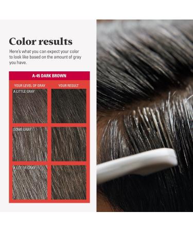Just For Men Easy Comb-In Color Grey Hair Coloring for Men with Comb Applicator - Dark Brown A-45 (1 Count) - Buy Online on GoSupps.com