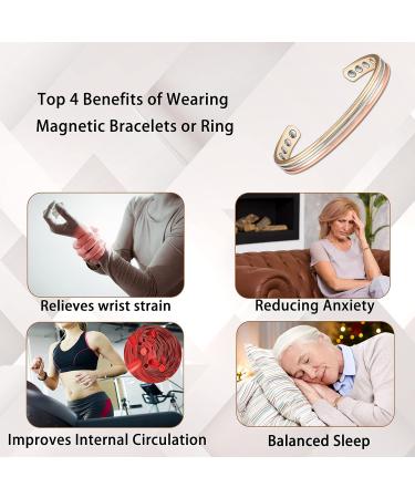 ENermagix Tri-Tone Magnetic Copper Bracelets for Men & Women - Adjustable 16.5 cm with 8 Magnets - Perfect Women's Day Gift for Moms - Buy Online on GoSupps.com
