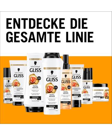 Gliss Express Total Repair Conditioner (200 ml) for immediate detangling and protection against hair breakage conditioner with thermal protection up to 230 C - Buy Online on GoSupps.com