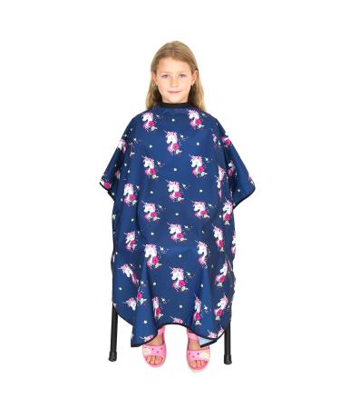 Hair Cutting Cape for Kids - Unicorns Print - Water Resistant Salon Cape - Snap Closure - Kids Haircut Cape - Barber Cape for Kids - Kids Hair Cape Kids Cape - Unicorns