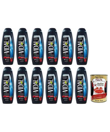 Italian Gourmet E.R. Vidal Energy & Sport Shower Gel with Ginseng and Guarana 500 ml + Tomato Pulp 400 g Pack of 12