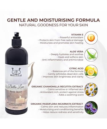 BELLA LIZ Body Wash for Sensitive Skin 16 oz Moisturizing & Hydrating Shower Gel Gentle Daily Cleanser with Nourishing Formula for Dry Skin Soft Smooth Skin Care (Lavender) - Buy Online on GoSupps.com