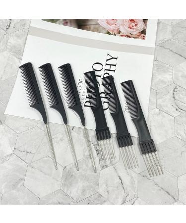 6 Pcs Hair Combs Set - Rat Tail and Teasing Combs for Women's Hair Styling - Buy Online on GoSupps.com