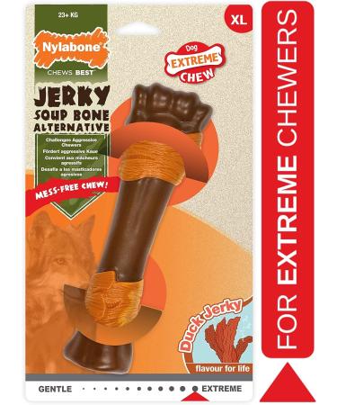 Nylabone Extreme Tough Dog Chew Toy Souper Bone Duck Jerky Flavour X-Large - For Dogs Over 23 Kg - Buy Online on GoSupps.com