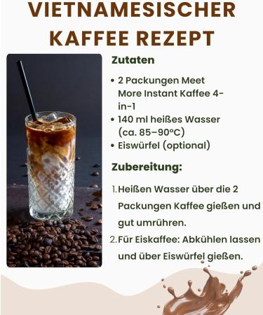 Meet More - Caf 4en1 Noix de Coco - Caf Soluble Instantan la Noix de Coco - Qualit Premium - Caf Exotique - Go t Fruit - 270g - Viet Nam (1er Mangue) - Buy Online on GoSupps.com