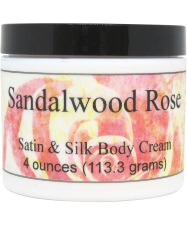 Eclectic Lady Sandalwood Rose Satin and Silk Cream Body Cream Body Lotion 4 oz - Shea Butter Aloe Silk Amino Acids Vitamin E Phthalate-Free Handcrafted in USA - Perfect For Women