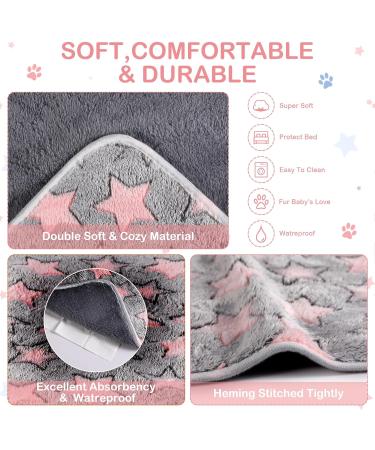 NAMALU 4 Waterproof Guinea Pig Fleece Ceiling & Small Dog Blanket - Sweet Star Pattern 30 x 30 cm | Reusable Cage Inserts & Cuddly Sleep Pads - Buy Online on GoSupps.com