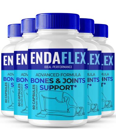 Endaflex Capsules Advanced Joint Support Supplement Pills for Mobility and Comfort - Maximum Strength Official Enda Flex Joint Support All Natural Formula Premium Enda-Flex Reviews (5 Pack)