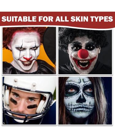 Clown Makeup Kit - White Black Red Face Body Paint for Halloween Joker & Vampire SFX Makeup Cosplay & Sports Face Paint - Buy Online on GoSupps.com