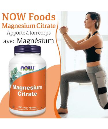 Now Foods Magnesium Citrate 400mg 240 Vegan Capsules Lab Tested Magnesium Gluten Free Soy Free Vegetarian - Buy Online on GoSupps.com