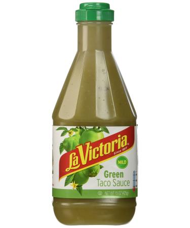 La Victoria Green Taco Sauce, Mild, 15 oz Garlic 15.0 Ounce (Pack of 1)