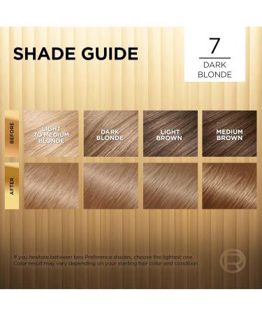 L'Oreal Paris Superior Preference Hair Dye Hair Color for Women 7 Dark Blonde Hair Dye Permanent Hair Color 100% Grey Coverage 9 weeks of Luminous Fade-Defying 1 Hair Dye Kit (Pack of 2) (Packaging May Vary) Dark Blonde Blonde - Buy Online on GoSupps.com