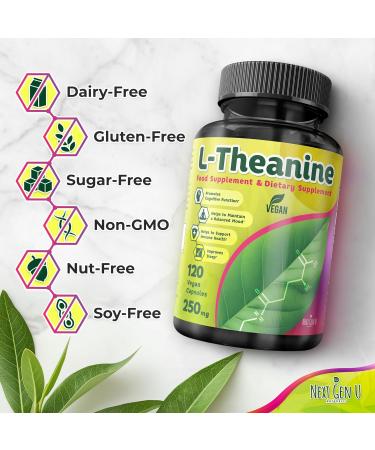 Next Gen U L-Theanine Food Supplement 250 mg Capsules Caffeine Free Supplements to Support Anxiety Stress Sleep Derived Naturally from Green Tea L-Theanine-Capsules - Buy Online on GoSupps.com