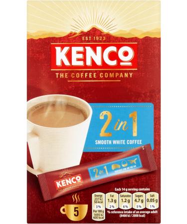 Kenco 2 in 1 Smooth White Instant Coffee Sachets 5x14g (Pack of 14 Total 35 Sachets 490g) - Buy Online on GoSupps.com