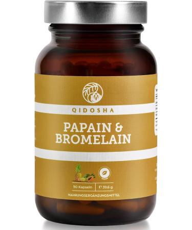Qidosha Papain Bromelain Capsules 90 Vegan Digestive Enzyme Capsules with 320mg Bromelain & Papaya Supports Digestion & Health - Buy Online on GoSupps.com