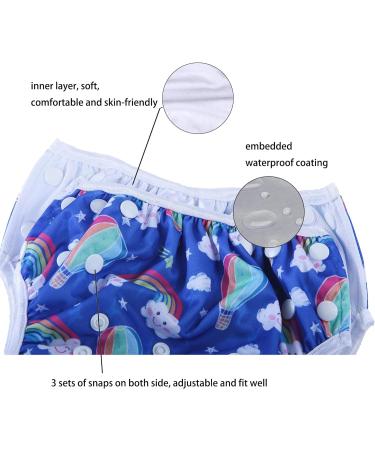 MIXIDON Reusable Swim Nappy | Adjustable Size Washable Baby Swimming Nappies | Mermaid Rainbow Elephant Design | 0-3 Years - Buy Online on GoSupps.com
