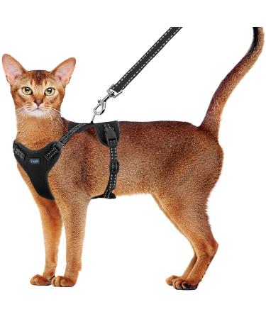 Supet Cat Harness and Leash Set for Small to Large Cats Adjustable Cat Vest Harness with Reflective Trim Universal Cat Leash and Harness for Cats/Puppies Outdoor Walking Small (Chest: 13.7" - 15.7") Black - Buy Online on GoSupps.com
