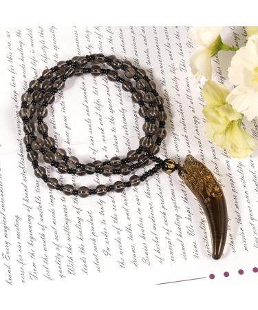 Soulnioi Tiger's Eye Bridge Bracelet & Vintage Obsidian Wolf Tooth Necklace Set - Buy Online on GoSupps.com