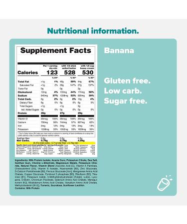 Keto Chow Banana Meal Replacement Shake Powder - Protein Rich, Low Carb, Delicious Meal Substitute - Single Meal Sample 1.6 oz - Buy Online on GoSupps.com