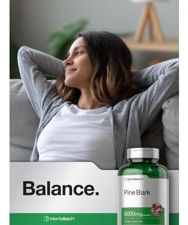 Horb ach Pine Bark Extract | 6000 mg | 180 Capsules | Standardized to Contain 75% Proanthocyanidins | Non-GMO Gluten Free Supplement | High Potency - Buy Online on GoSupps.com