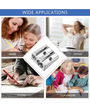 Metal Pencil Sharpener Double Hole Pencil Sharpeners for School Handheld Aluminum Alloy Sharpener Pocket Size Pencil Sharpener for Most Size Pencils(8 Pieces) - Buy Online on GoSupps.com