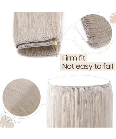 20 Inches Straight Hair Extensions Secret Headband No Clip Easy Invisible Crown Wire in Hair Extensions Hairpiece for Women Ash blonde mix silver grey Ash blonde mix silver grey 20 Inch - Buy Online on GoSupps.com