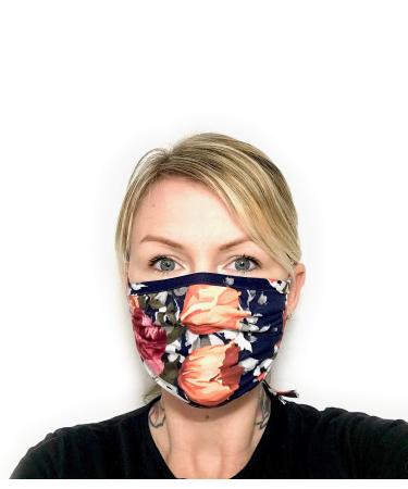 Star Vixen Washable Fashion Face Mask Navy/Floral One Size fits All