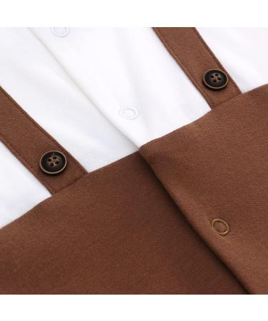 Famuka Baby Boy Formal Wedding Outfit Suit 6 Months Brown | Gentleman Tuxedo with Bows | 2 PCS Set - Buy Online on GoSupps.com