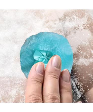 Huyath Baby Powder Puff Ultra Soft Round Face Body Powder Puff with Ribbon Bow | Dry Makeup Tool Body Powder Applicator for Baby Kid Adult Blue - Buy Online on GoSupps.com