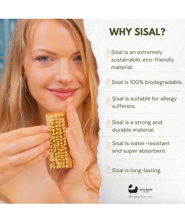 Eco Bath London Nail Brush - Natural Sisal & Olive Wood Plastic-Free | Sustainable Beauty Tool - Buy Online on GoSupps.com