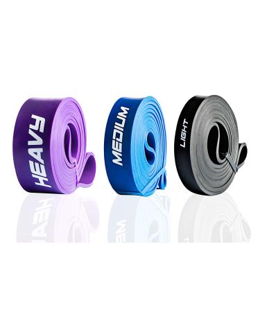 Activevikings Pull-up fitness bands |Perfect for muscle building and CrossFit Freeletics Calisthenics |Fitness band Proofing tapes Resistance tapes H - mid package (black blue purple)