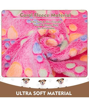 EXPAWLORER Fluffy Paw Print Dog Blanket - Soft Warm Fleece Pet Blanket for Small Pets - Cozy Mat Cover for Cats and Dogs - Purple - Buy Online on GoSupps.com
