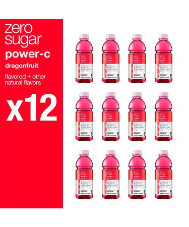 Vitaminwater Zero Power-C Dragonfruit 20 Fl Oz (12 Pack) with Electrolytes & Vitamins B5, B6, B12 - Buy Online on GoSupps.com