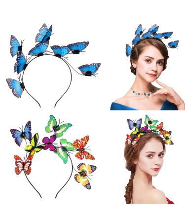 Frcolor butterfly hair ripe glitter butterfly headband decorative butterfly bride hair band party headband for women costume tea party delivers