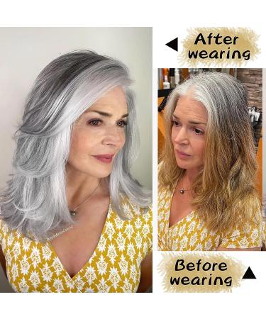 Long Layered Grey Wavy Wig - Natural Looking Heat Resistant Synthetic Hair for Women, Perfect for Daily and Party Use - Buy Online on GoSupps.com