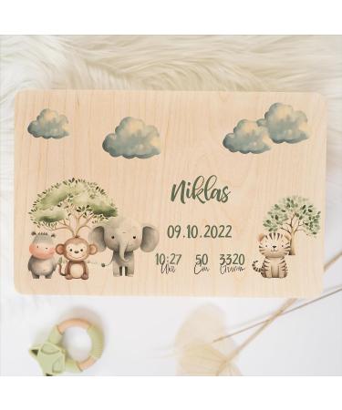 Personalized Baby Storage Box with UV Print - 30x20x14cm | Unique Birth Gift & Souvenir Box for Children - Wooden Baby Box - Perfect for Africa - Buy Online on GoSupps.com