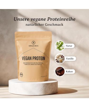 ORGAINIC Organic Vanilla Vegan Protein Rice and Pea Protein Certified Organic 700 g - Buy Online on GoSupps.com