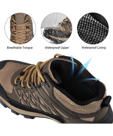 FREE SOLDIER Men's Waterproof Hiking Boots - Lightweight & Breathable Ankle Boots for Trekking - Black/Brown, Size 12 - Buy Online on GoSupps.com